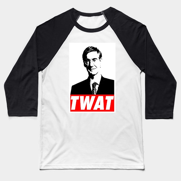 Anti Jacob Rees-Mogg Baseball T-Shirt by GoldenGear